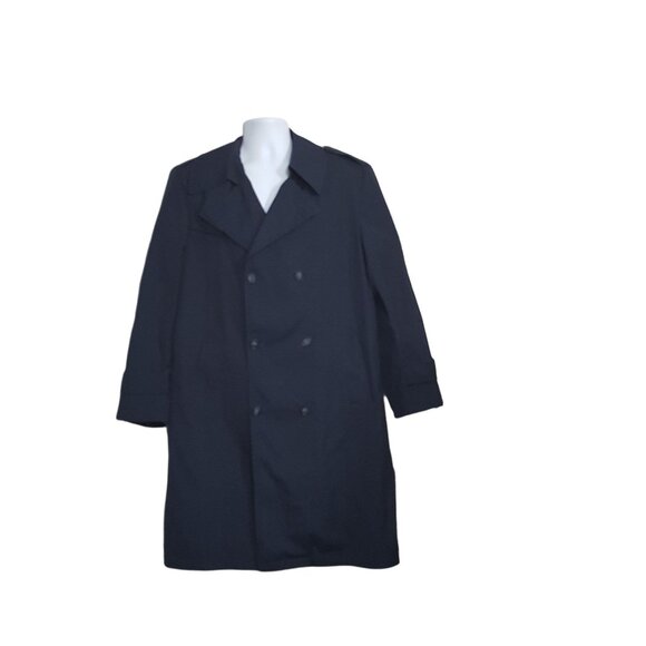 Botany Weather Topper Mens 42 Reg Navy Double Breasted Zip Out Fur Lining - Picture 2 of 7